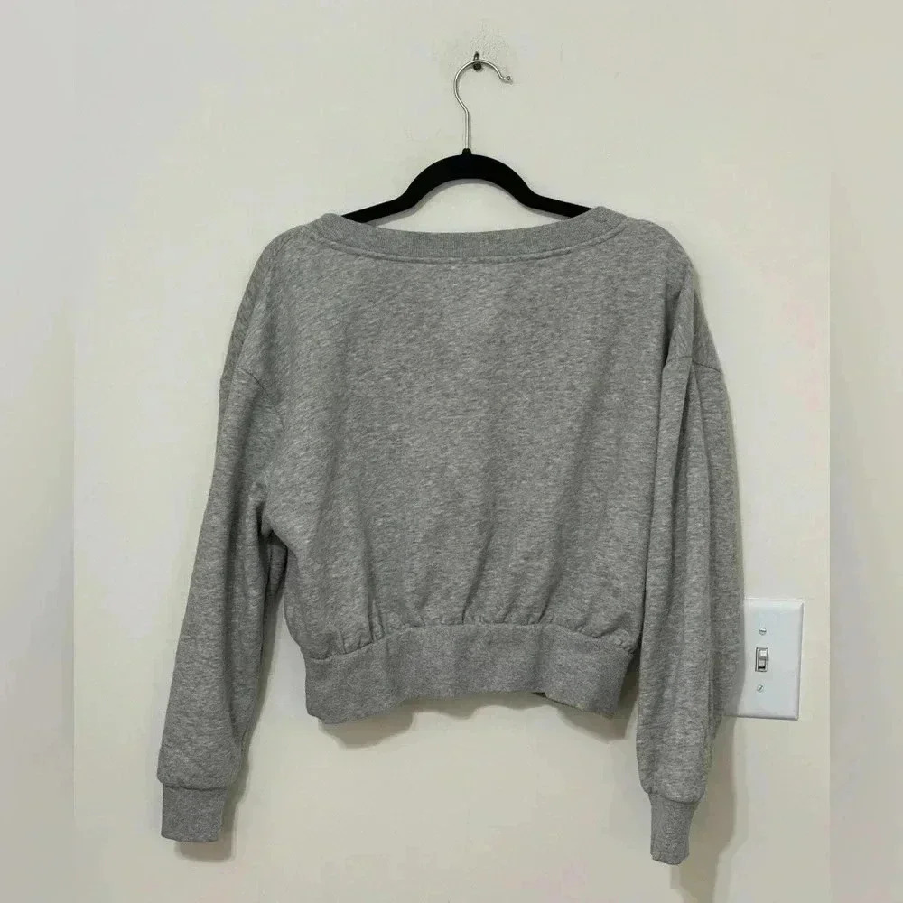 Urban Outfitters Large Cropped‎ Sweatshirt V Neck - Picture 2 of 4
